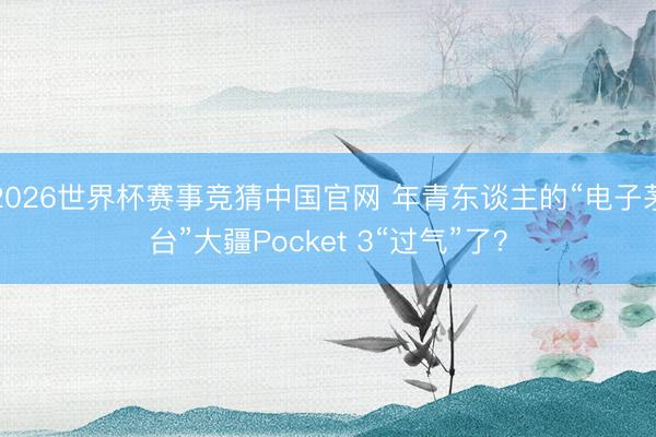 2026世界杯赛事竞猜中国官网 年青东谈主的“电子茅台”大疆Pocket 3“过气”了？
