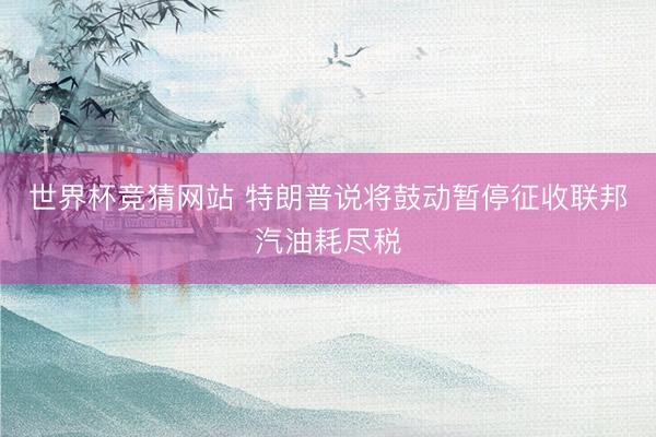 世界杯竞猜网站 特朗普说将鼓动暂停征收联邦汽油耗尽税