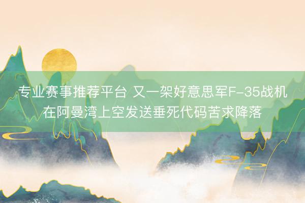 专业赛事推荐平台 又一架好意思军F-35战机在阿曼湾上空发送垂死代码苦求降落
