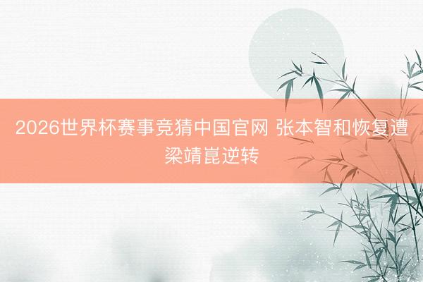 2026世界杯赛事竞猜中国官网 张本智和恢复遭梁靖崑逆转