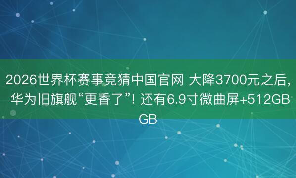 2026世界杯赛事竞猜中国官网 大降3700元之后， 华为旧旗舰“更香了”! 还有6.9寸微曲屏+512GB