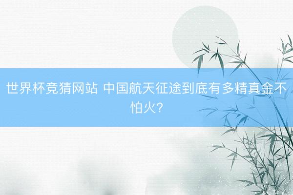 世界杯竞猜网站 中国航天征途到底有多精真金不怕火?